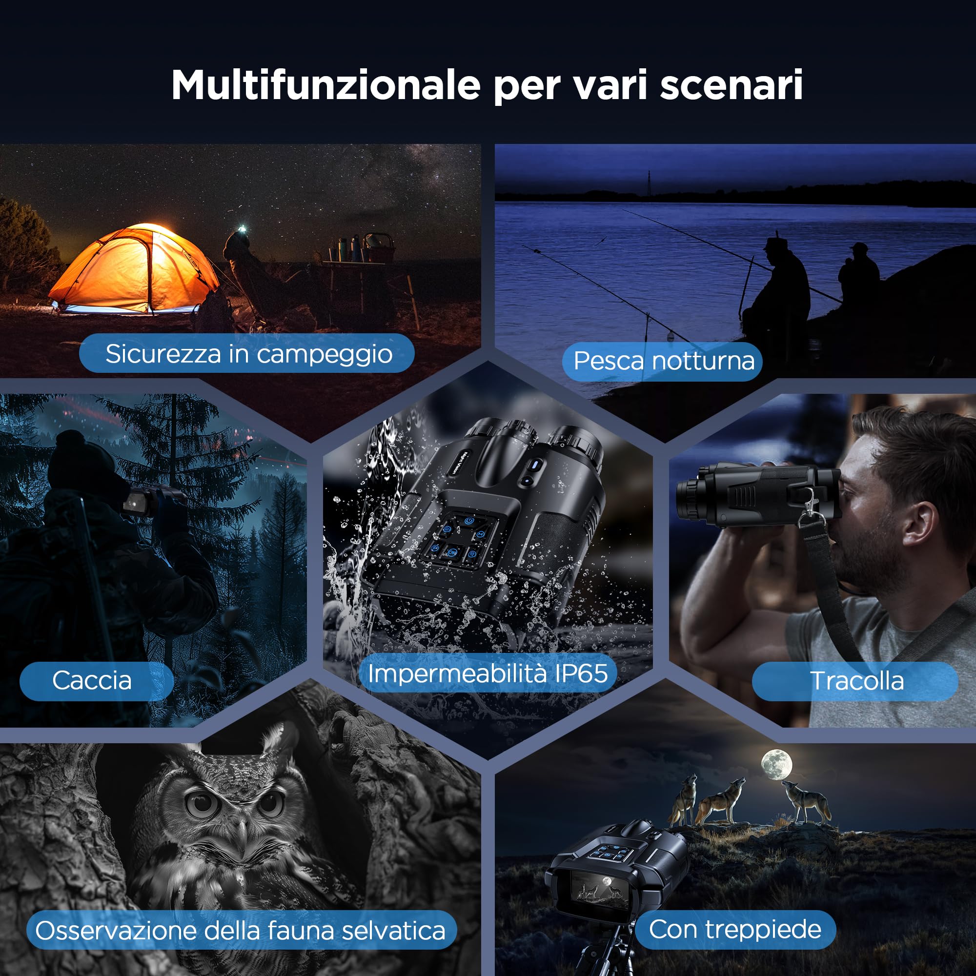 Binocolo Visione Notturna Schermo 3.3’’ TFT