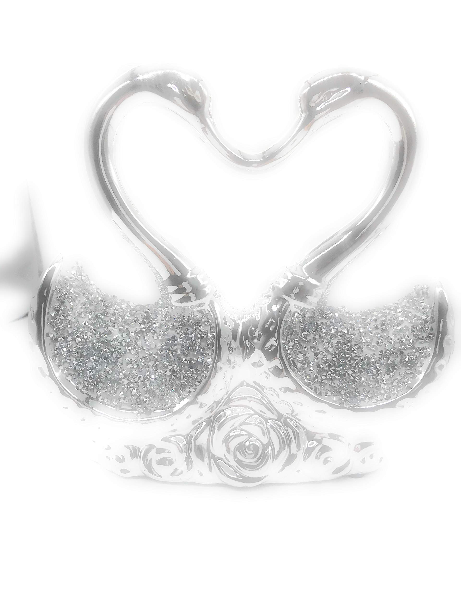 Lesser & Pavey Ltd Silver sparkle Loving Swans