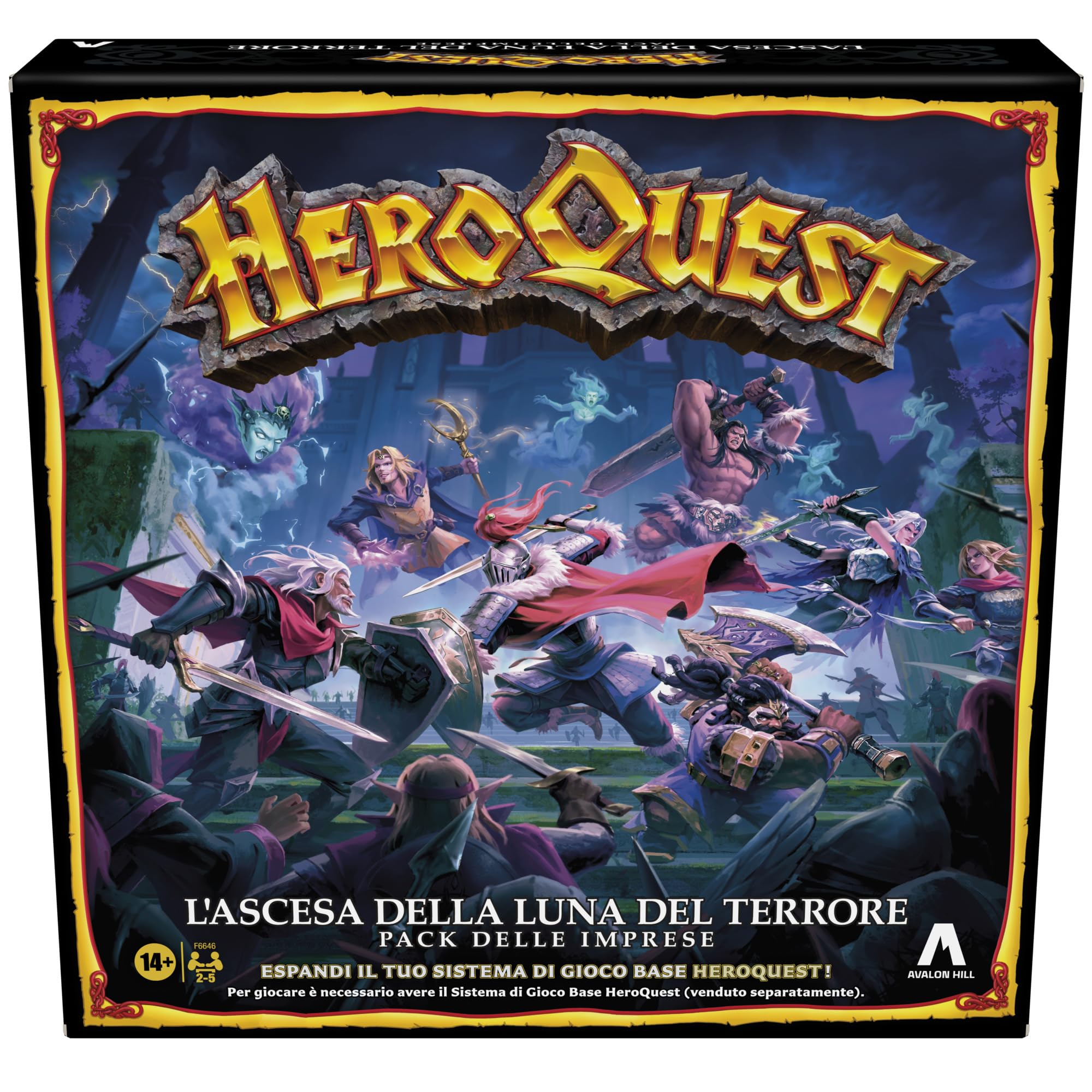 Avalon Hill, HeroQuest, Pack delle Imprese L'ascesa della Luna del Terrore, per giocare è necessario avere il Sistema di Gioco Base HeroQuest, gioco per roleplay