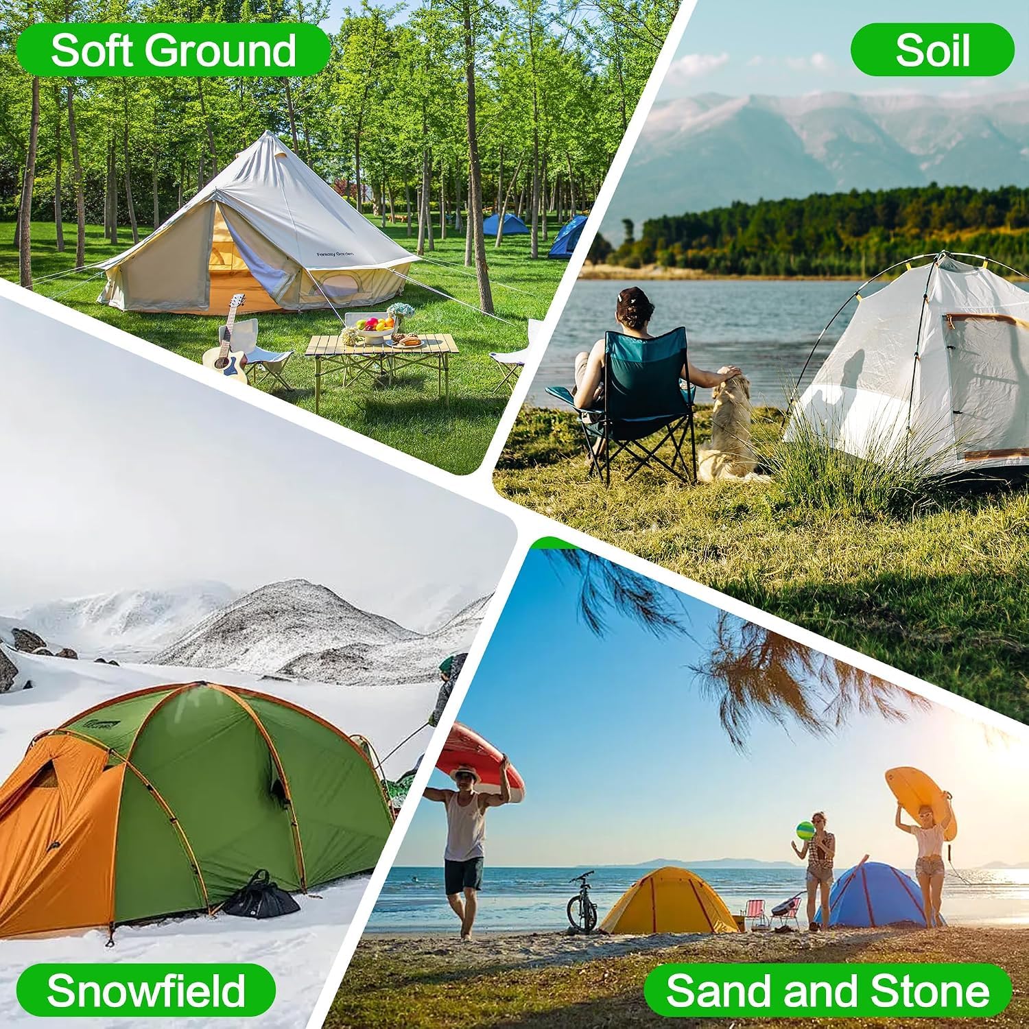 lesolar Lot de 20 piquets de tente à visser, piquets de tente en métal robuste de 20,3 cm avec culture pour camping, jardin, décoration gonflable