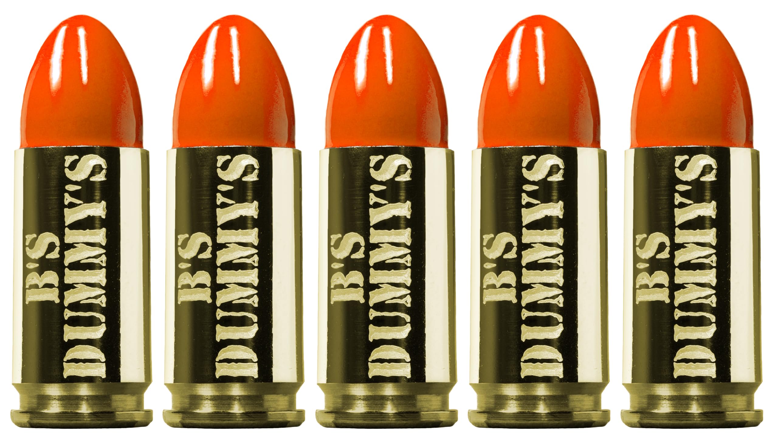 A.K.A. B's Dummy's - Dummy 9mm Luger Training Caps (5 Pack) (Orange Brass)