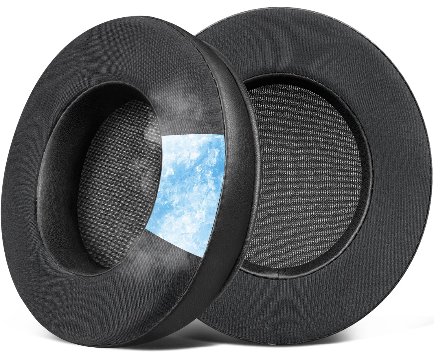 SOULWIT Cooling Gel Earpads Replacement for EKSA E1000/E1000 V2 USB Gaming Headset, Ear Pads Cushions with Ice Silk Fabric, High-Density Foam - Black