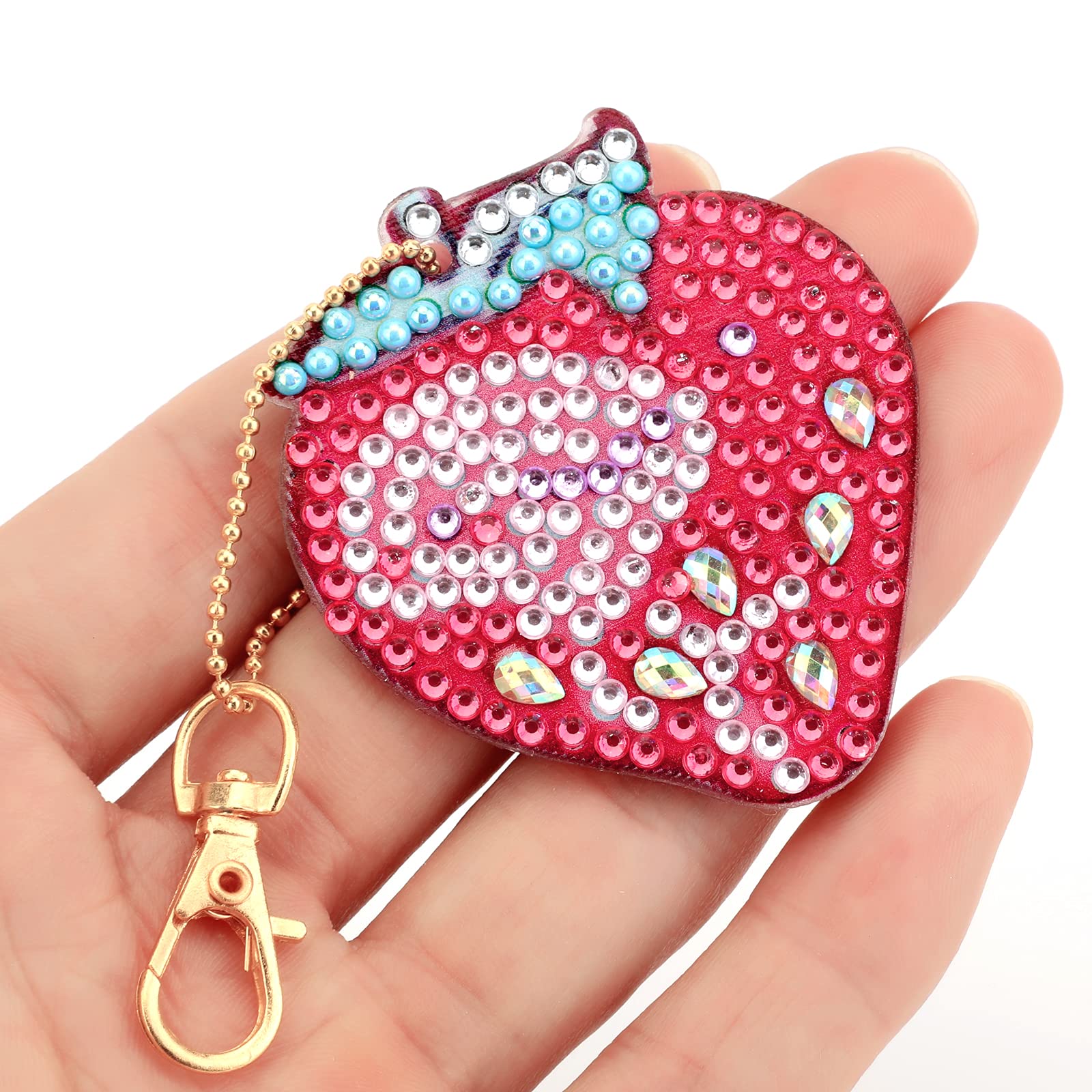 Kit 6 Portachiavi Con Pittura Diamante Fai Da Te - Motivi Doppia Faccia