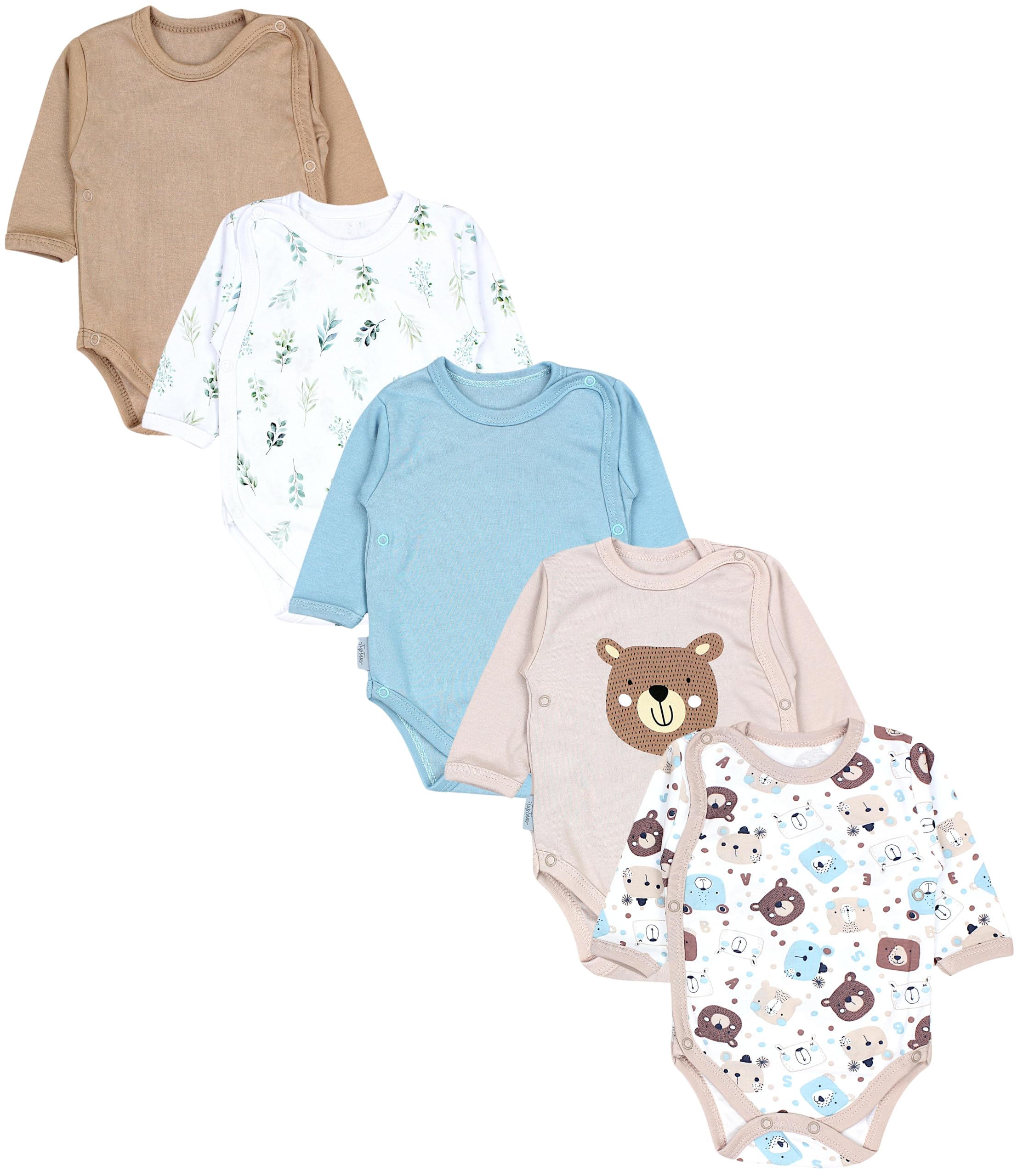 TupTam Body Bébé 5 Pièces – Body Bébé Garçon et Fille Manches Longues, Coton Doux avec Fermeture Latérale