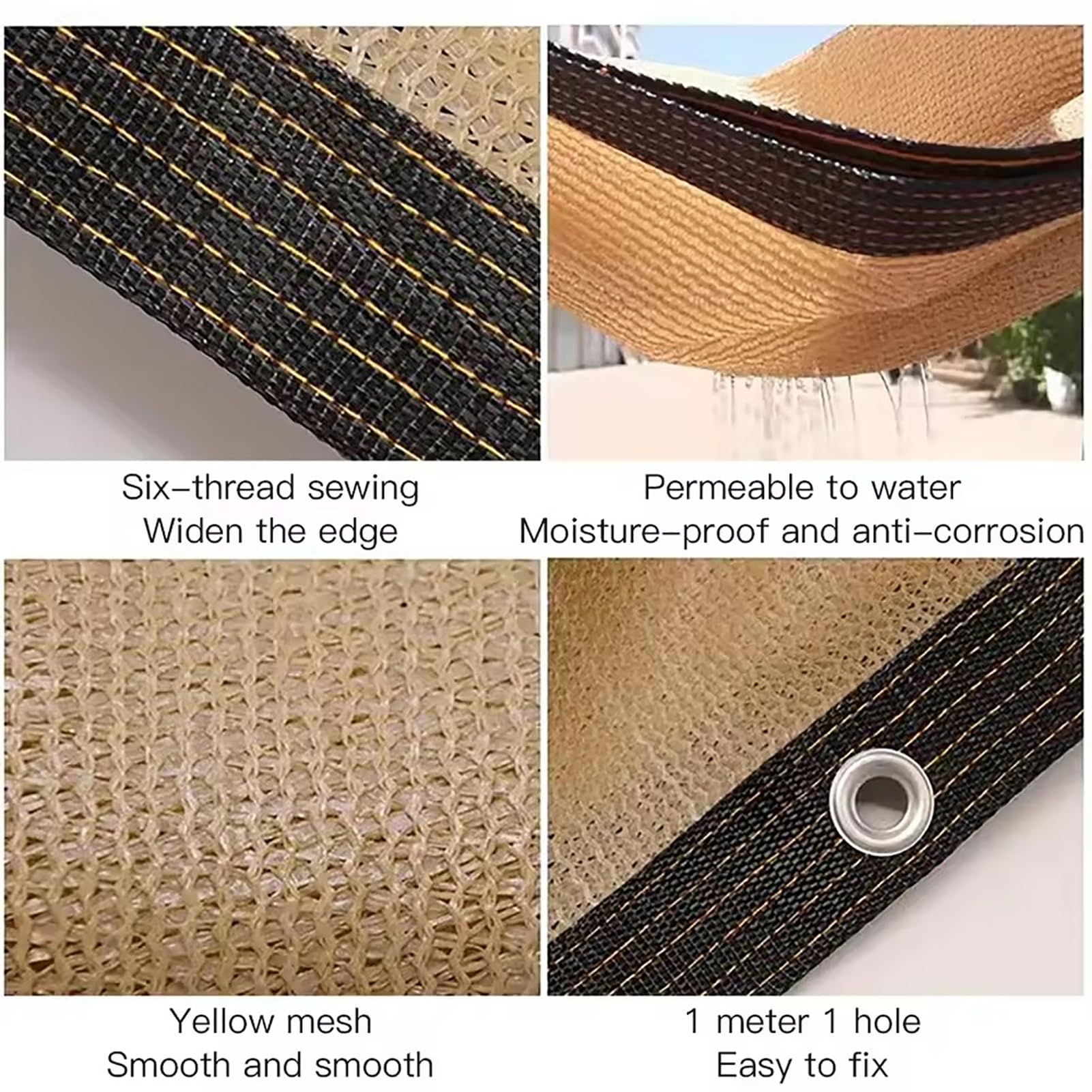 Amazon | 遮光布90％、ハトメ付き、10x14m ベージュタープカバー