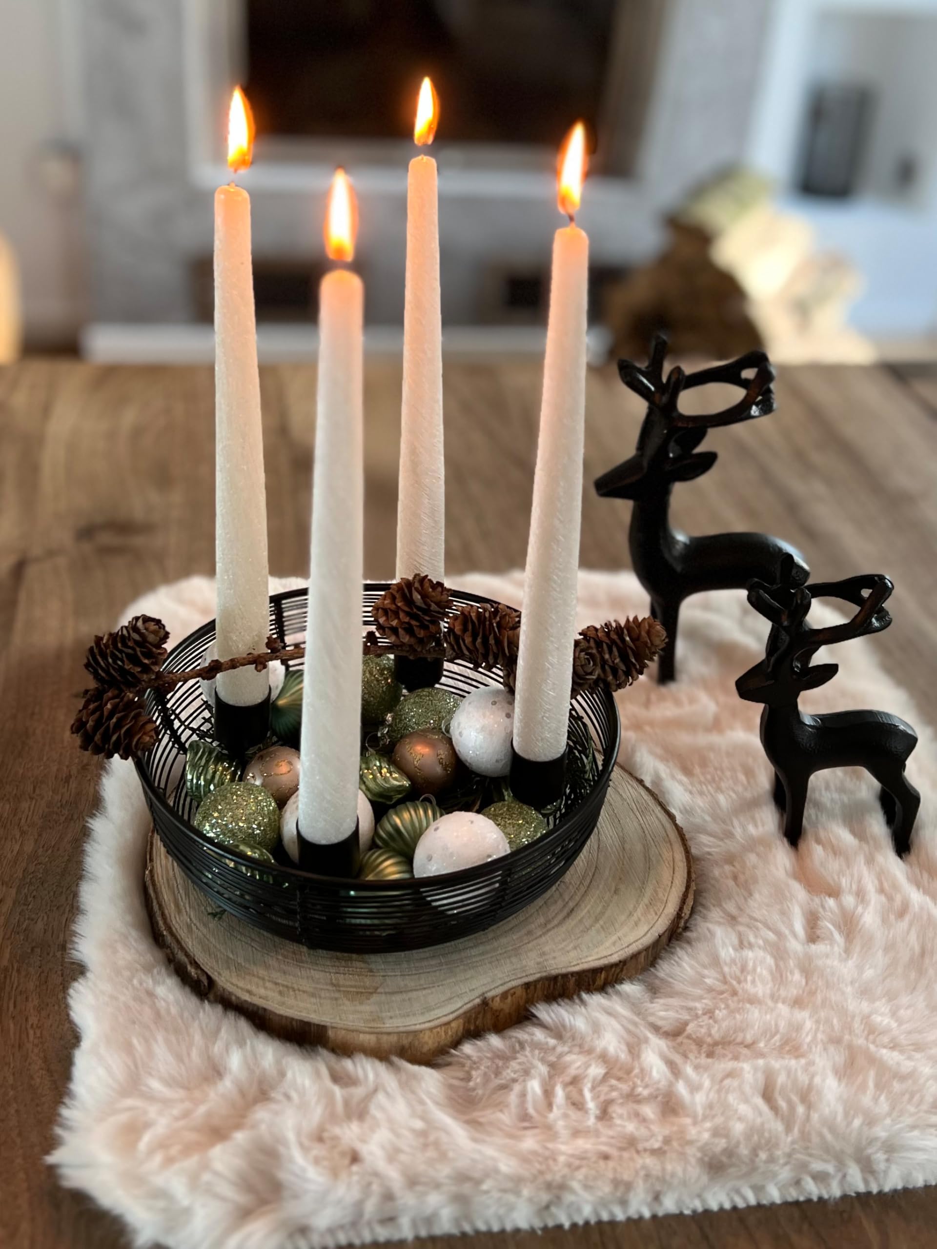 Lot De 8 Bougeoirs En Métal Doré Pour Couronne De L'Avent - Décoration Noël Élégante Et Sécurisée