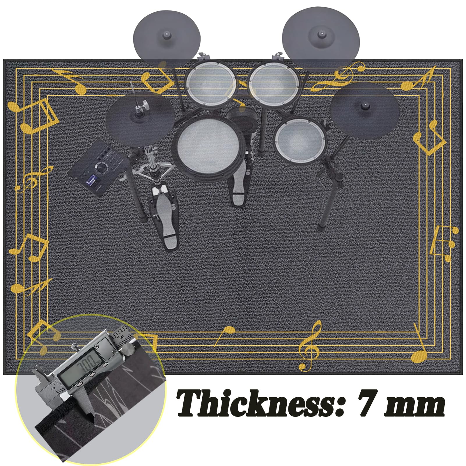 Bęben Dywan Dźwiękoszczelna Mata do baterii Elektroniczna Bateria Bateria Dywaniki Dywaniki Pump Box Antypoślizgowe Maty Bębnowe Maty Wodne 140 x 90 cm