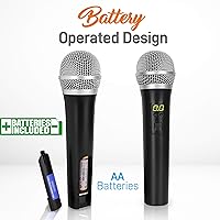 Vista 6 de PylePro PDWM3375 Premier Series sistema de sonido de dos canales con 2 micrófonos UHF inalámbricos y frecuencia seleccionable