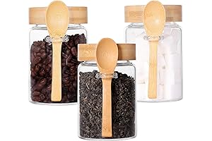 Glass Tea Container Set: airtight Storage for Loose Leaf Tea, Dry Foods,...