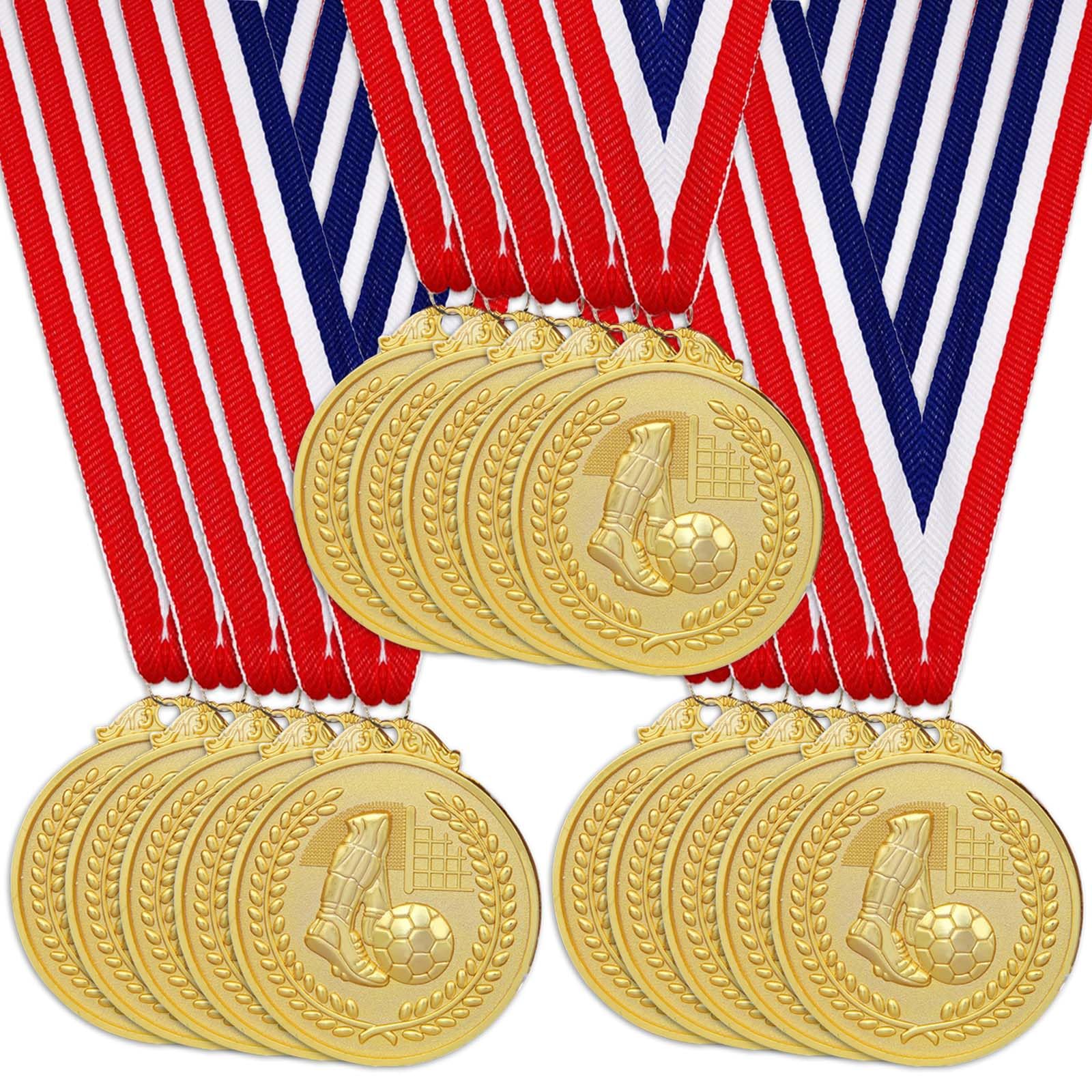 15 medaglie per bambini: medaglie di compleanno per bambini, medaglie di calcio per bambini, medaglie di compleanno per bambini, per bambini, adulti, sport, calcio, feste, favore