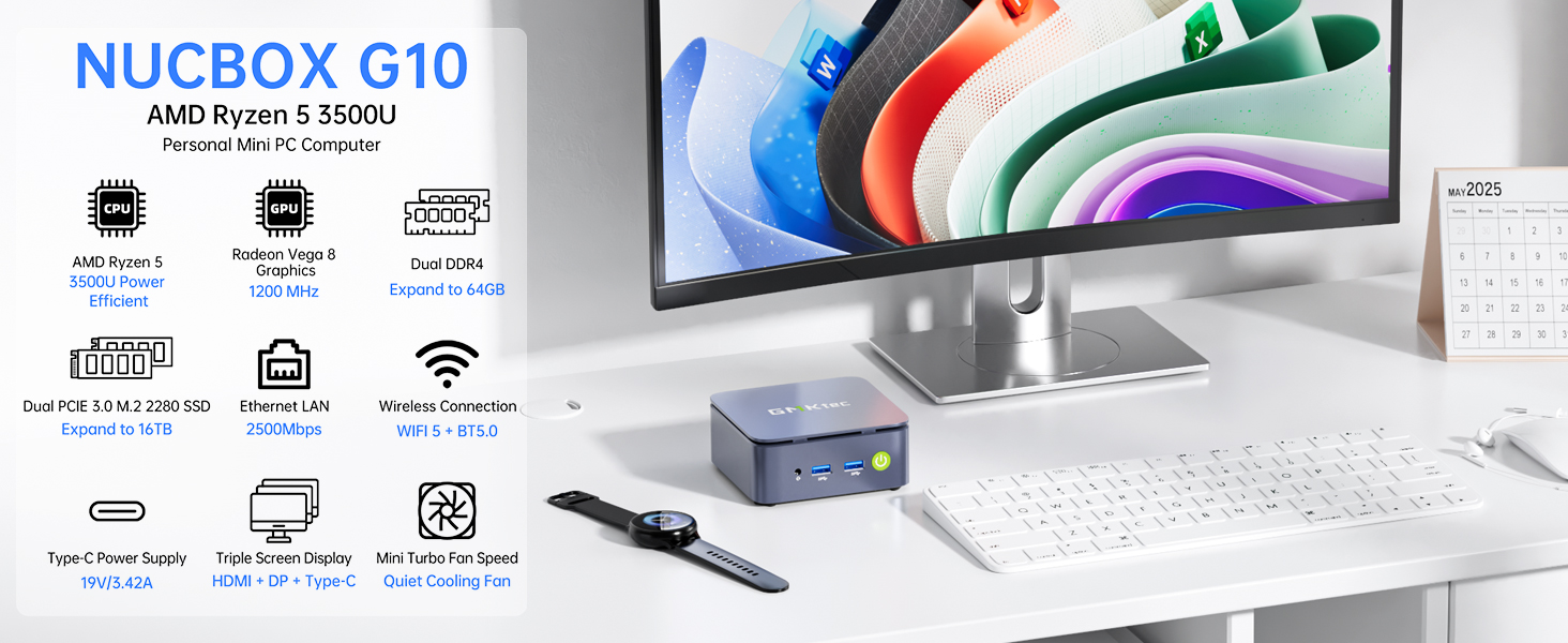 Amazon.com: GMKtec Mini PC Ryzen 5 3500U (Beats N150) 16GB 256GB