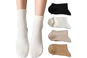 Women's Frilly Scalloped Socks with Cute Ruffle Accents