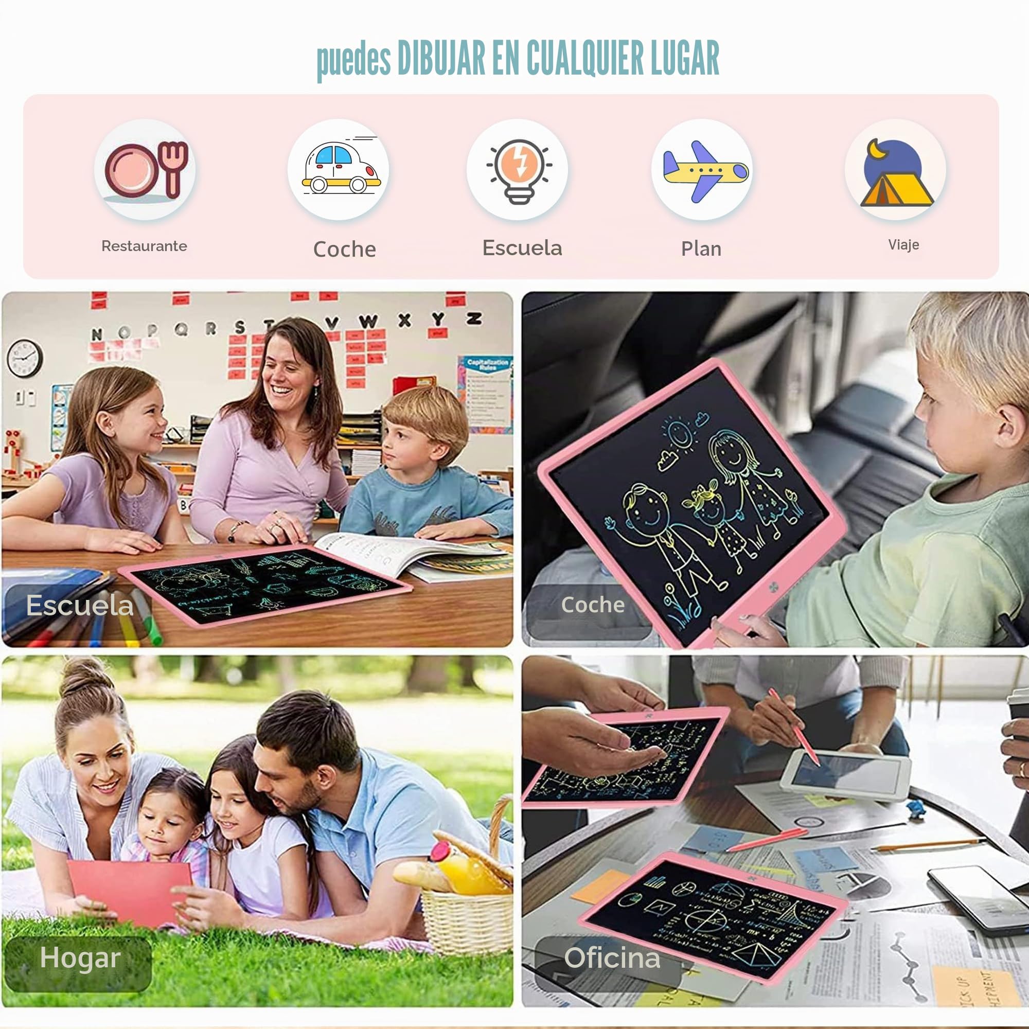 Tableta De Escritura LCD Tableta De Dibujo Colorido De 15 Pulgadas para Niños, 3~12 Juguetes para Niñas, Regalos Borrables Y Reutilizables, Juguete De Cumpleaños De Navidad para Niños