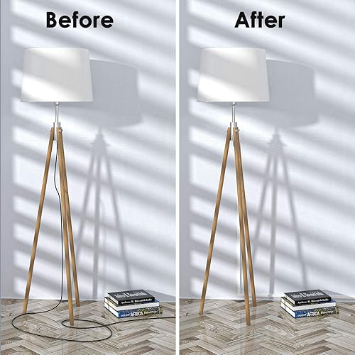 Miniatura 8 de Delamu Ocultador de cables, cubiertas de cable de 315 pulgadas para cables en la pared, ocultadores de cable de un cable, cubiertas de alambre