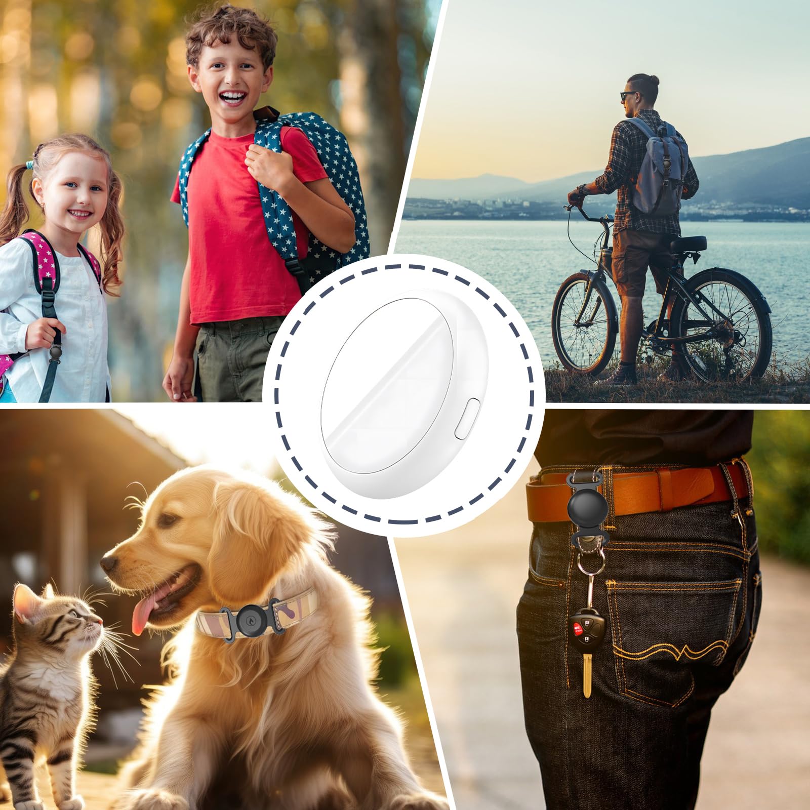 Rastreador de perros sin suscripción (iOS), rastreador de perros para collar, rastreador GPS para perros, IP67, resistente al agua, ubicación de rastreo de mascotas, 365 de larga duración de la