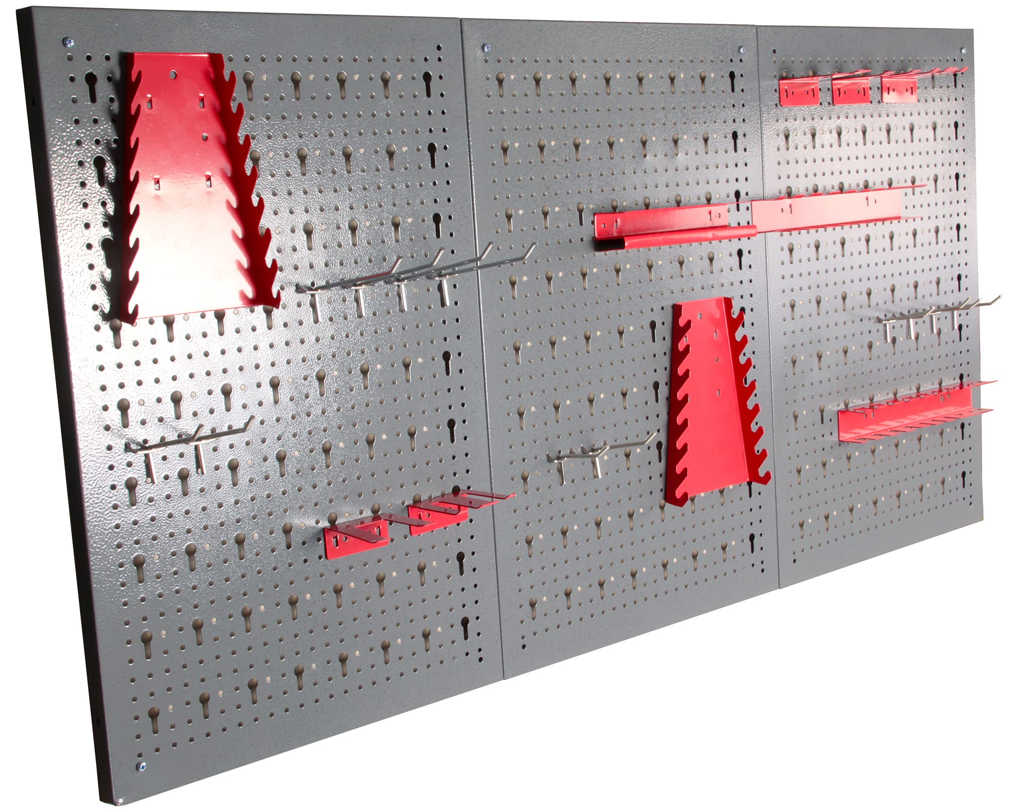 Ondis24 Werkzeugwand Lochwand + Hakensortiment Werkstatt aus Metall, rot