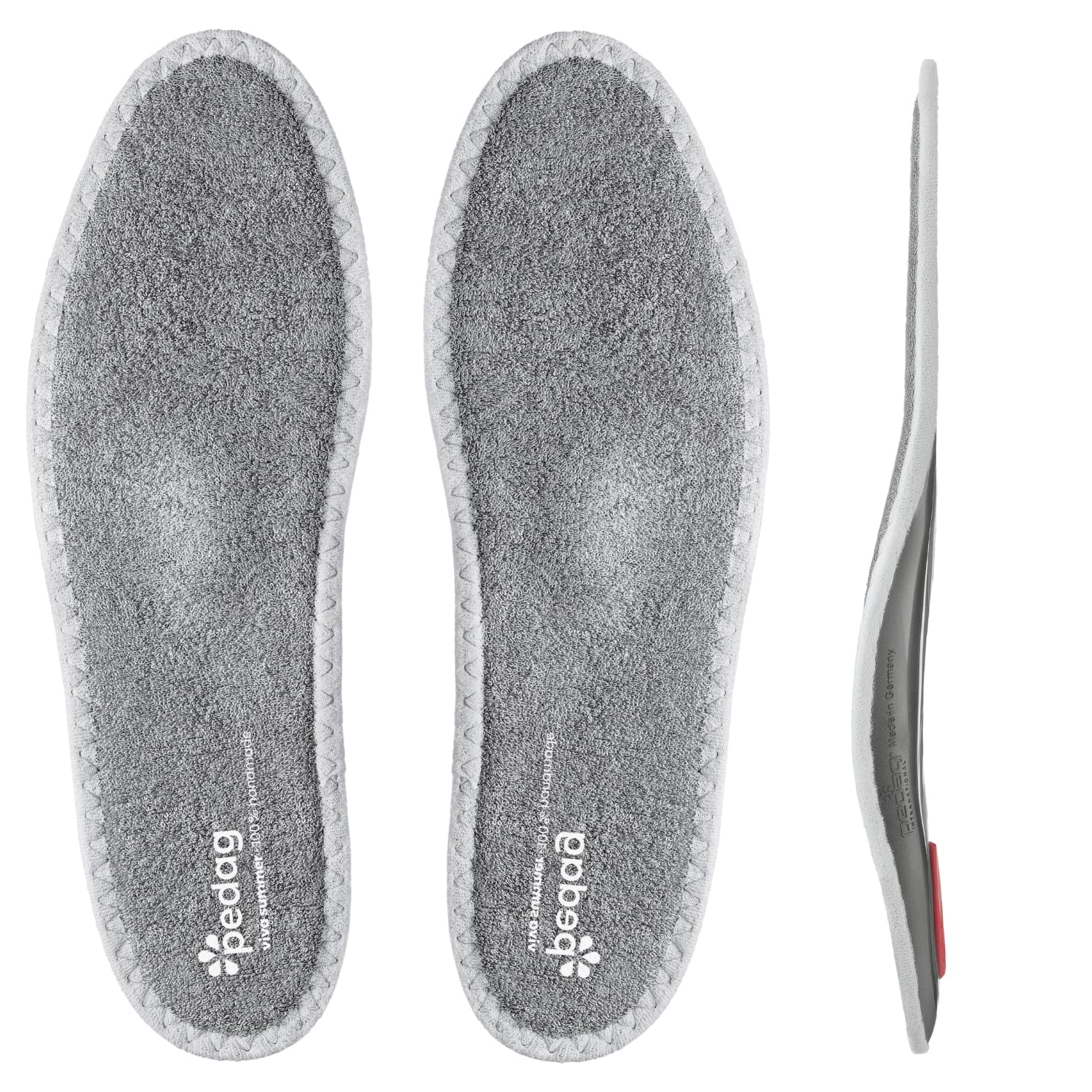 Viva Summer | Terry Cotton Sockless Orthotic Insoles | Handmade in Germany | Planter Fasciitis Relief | Metatarsal Support | Sweat Absorbing | For Warm Weather | 1 Pair | Women US 8/ Men5/ EU 38