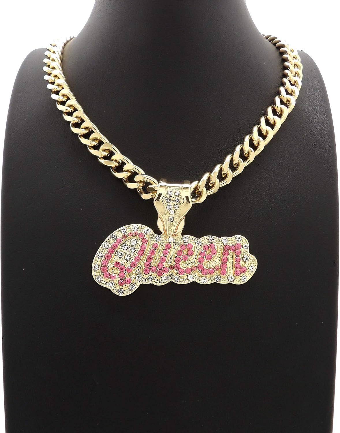 SJ ICED Out Queen Pendant & 11mm/20 Cuban Chain Womens Necklace RC3397