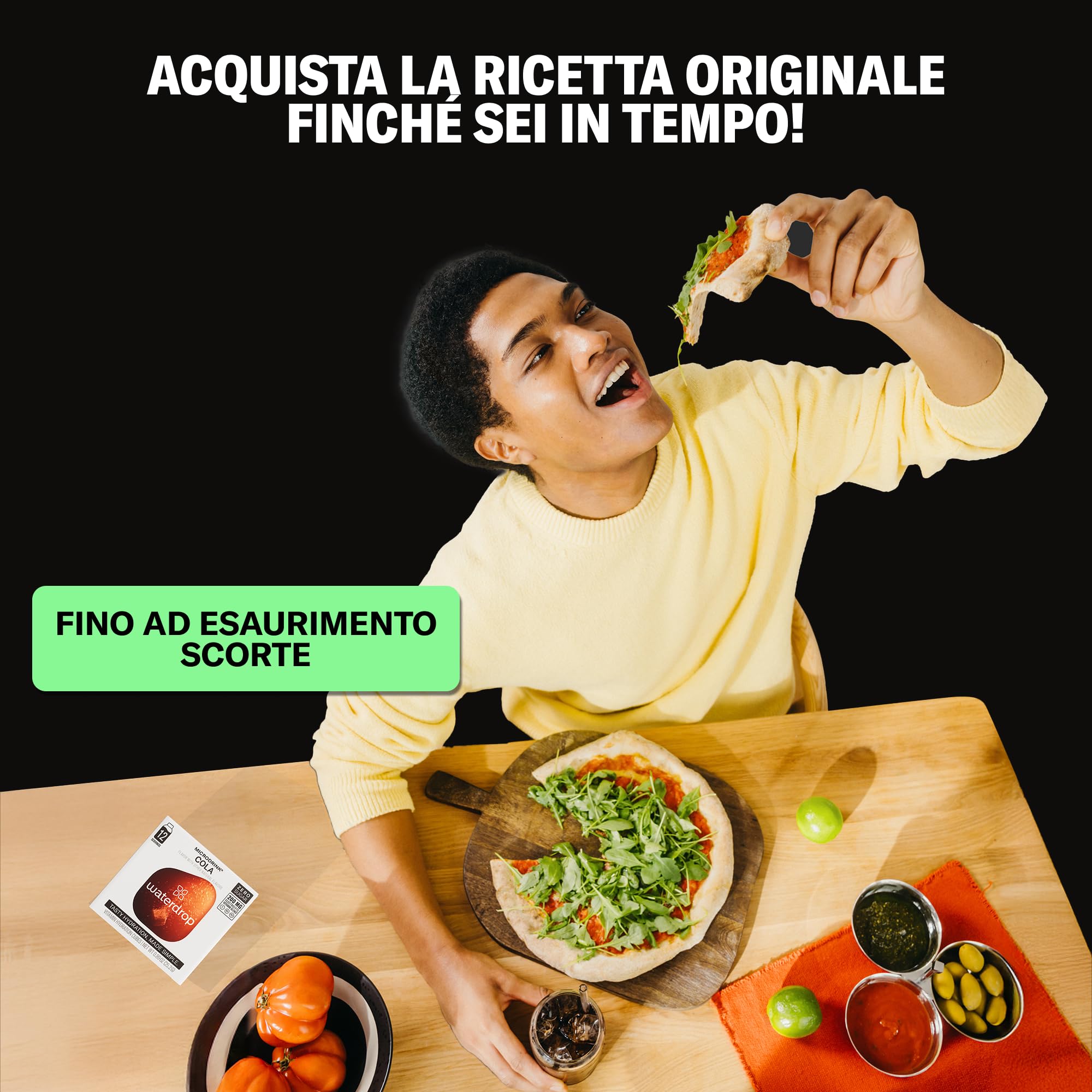waterdrop® Originale COLA - Senza Zucchero, 36 waterdrop cubetti per acqua aromatizzata, con Vitamine, Ideale con Acqua frizzante come bibita alternativa, Bibite Senza Calorie, Vitamina