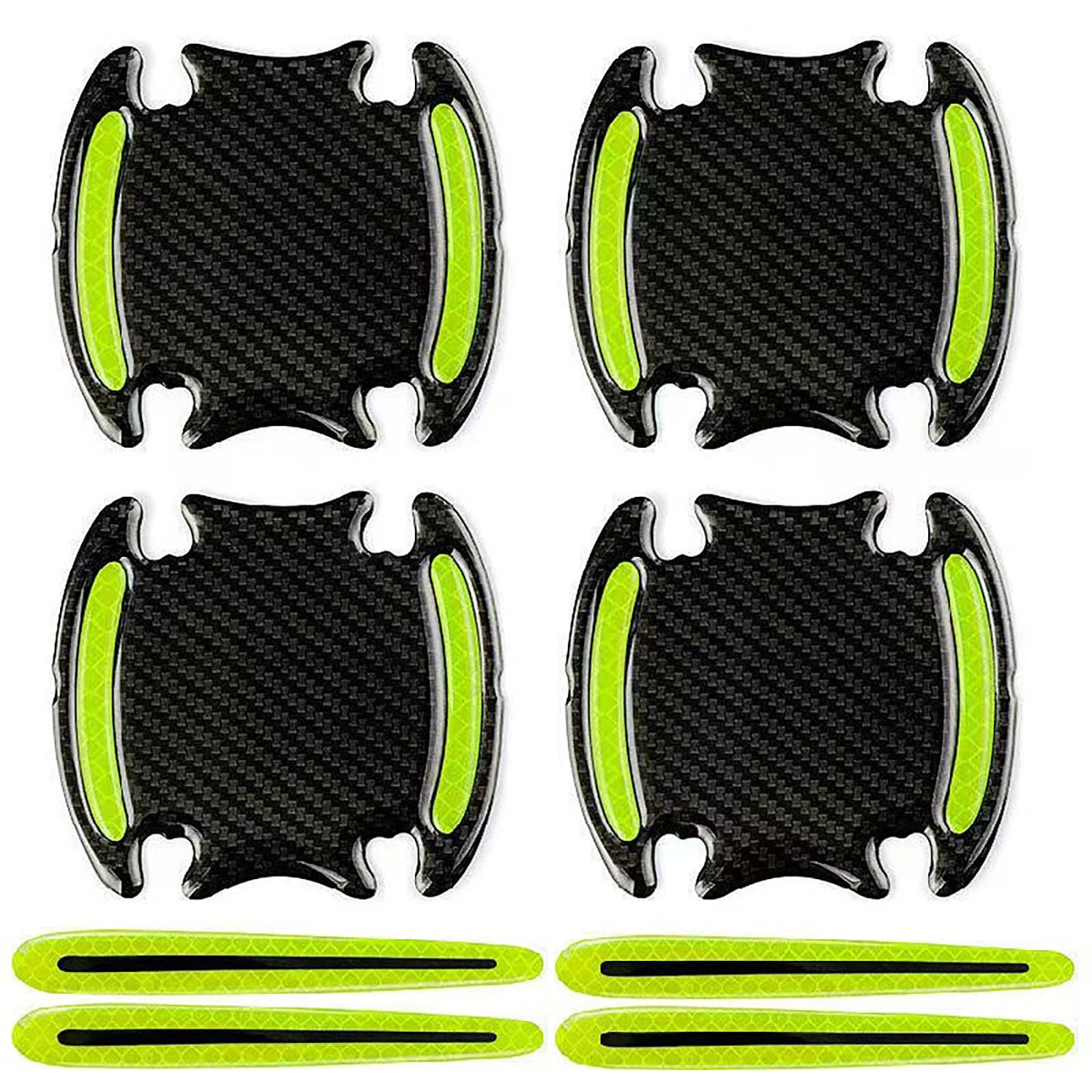 Reflective Car Door Handle Protector for BMW X3 2003-2021 2022 2023 2024 2025 E83 F25 G01, 3D Carbon Fiber Epoxy Scratch Guard, Nighttime Safety Warning Sticker, Anti-Collision Paint Film 8Pcs