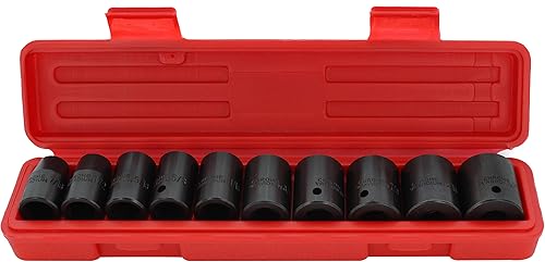 Miniatura 4 de Juego de llaves de vaso de impacto de 12 pulgadas SAEpulgadas - Juego de llaves de vaso Mpact poco profundas de 12 pulgada - 10 piezas de 6 puntos