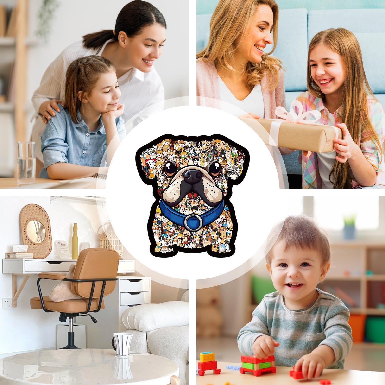 Coffret Puzzle Chien en Bois Décoratif et Précis