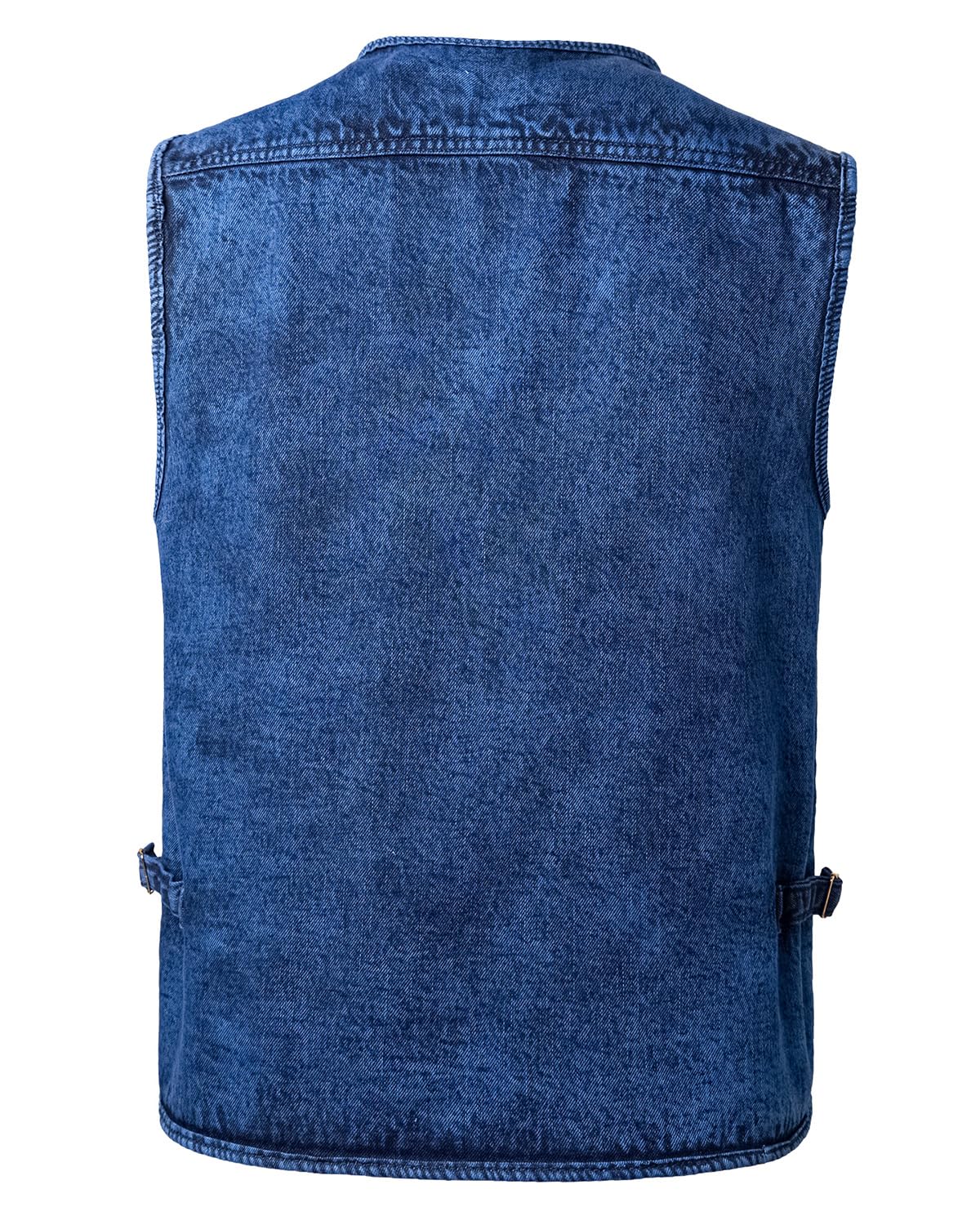Herren Retro Jeans Weste Motorrad Weste Vintage Kutte Jeansweste Ärmellos Jeans Jacke Denim Weste mit Vielen Taschen