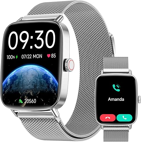 Reloj inteligente para mujeres y hombres, nuevo reloj inteligente 2025 (respuestahacer llamada) para iPhoneAndroid, 1.85 pulgadas HD dinámico