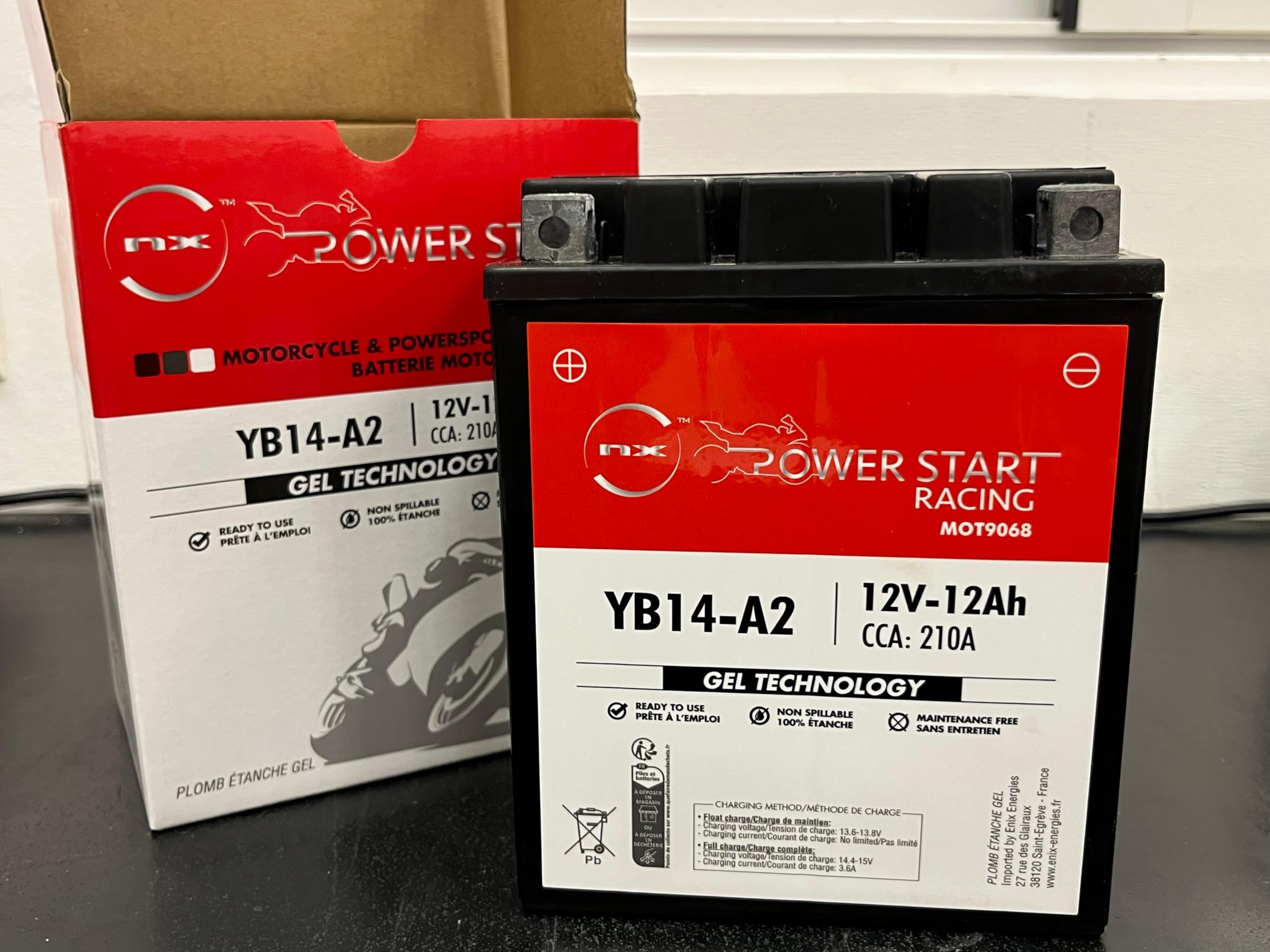Batterie moto Gel NB14-A2 / YB14-A2 / YB14A-A1 12V 12Ah