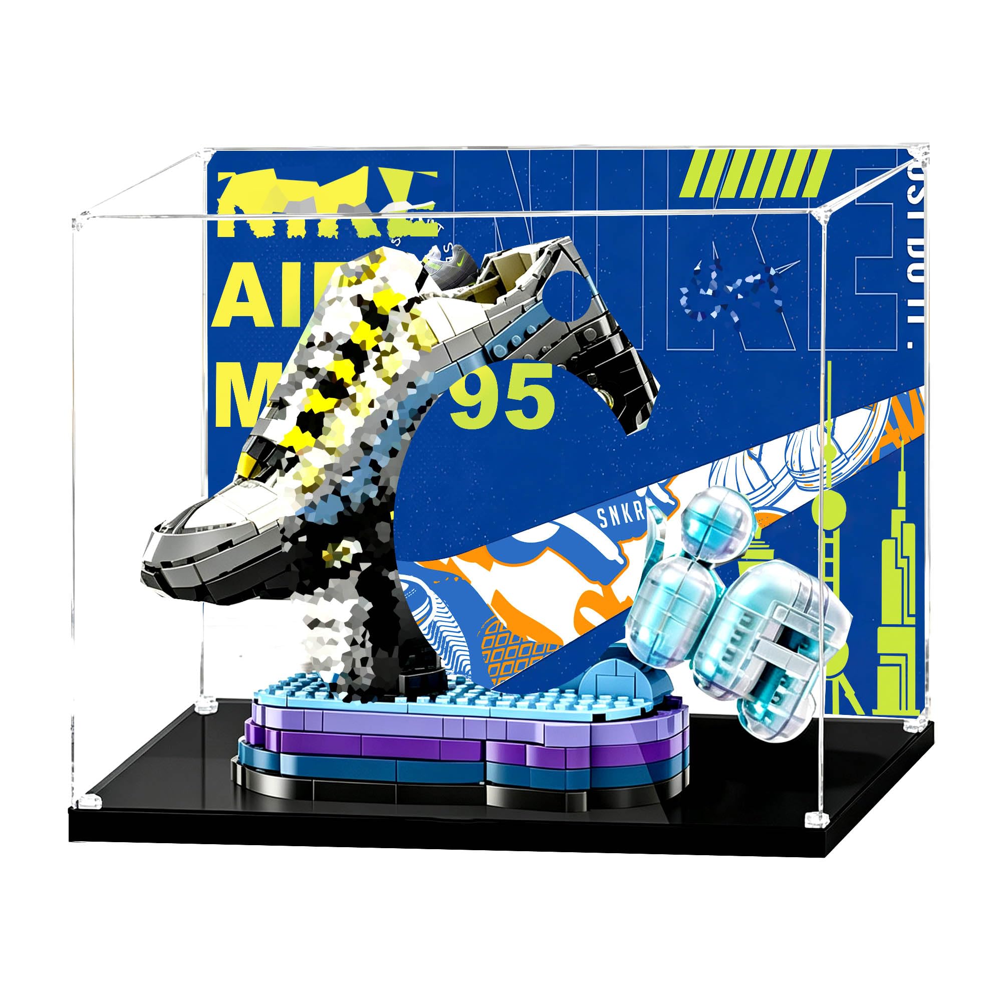 Ddxmml Background A Dustproof Clear Showcase, Fits For Le-Go 43025 Sneakers Sets (Background A)