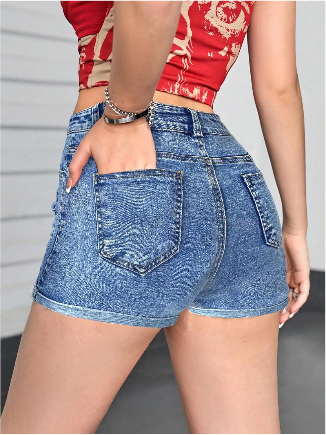 GORGLITTER Girl's Denim Jean Shorts Western Cowgirl Outfits High Waisted Ripped Mini Jorts Summer Cute Clothes