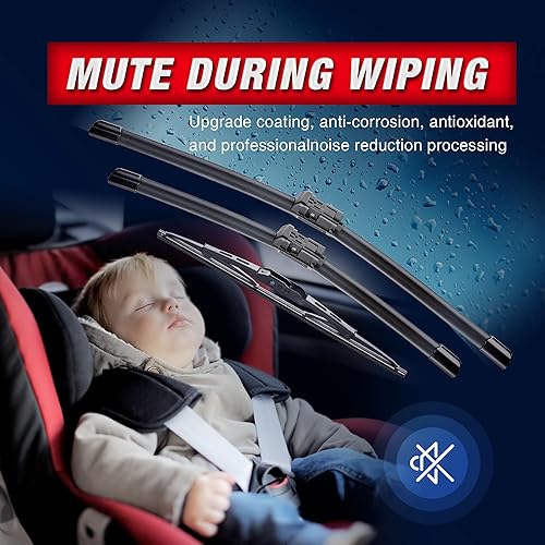 Miniatura 6 de 3 escobillas para limpiaparabrisas de repuesto de 26, 14 y 10 pulgadas con bloqueo superior