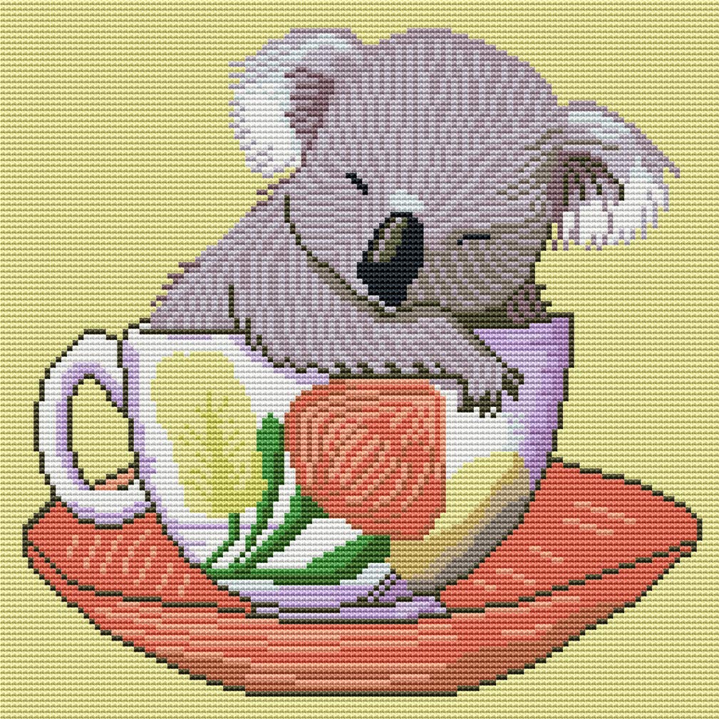 Abillyn Koala Embroidery Cross Stitch Kits In Cup Stamped With Printed Pattern Starter Kit (Koala)