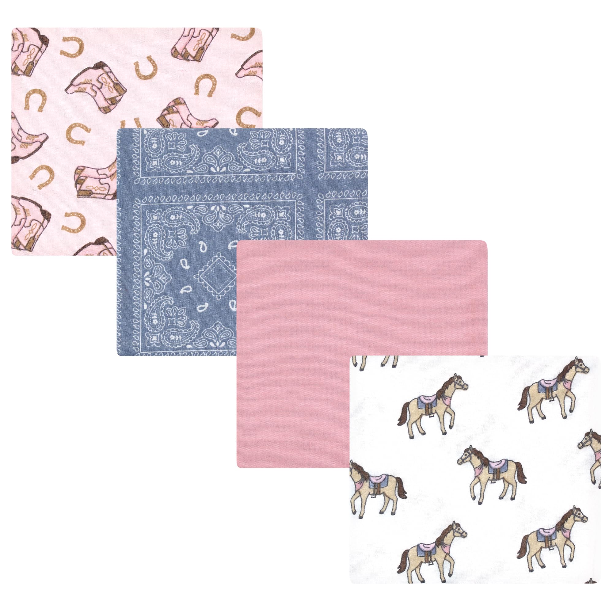 Hudson Baby Unisex Baby Cotton Poly Flannel Receiving Blankets, Cowgirl, One Size