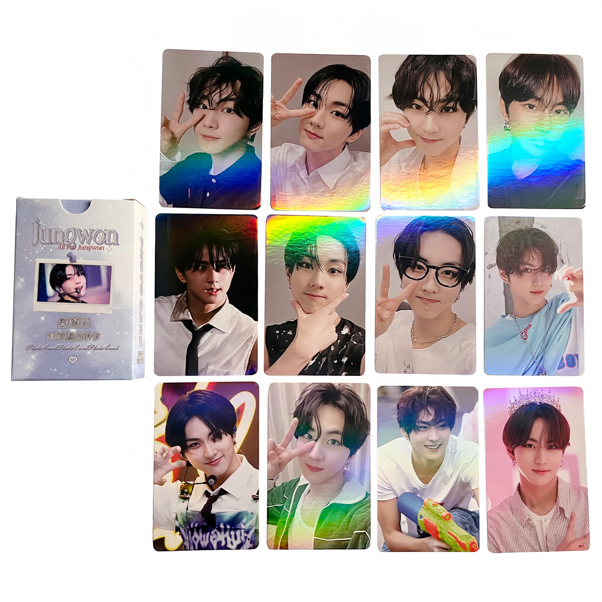 FOURBOM Jungwon Laser Cards 50Pcs ENHYPEN Jungwon Lomo Cards KPOP