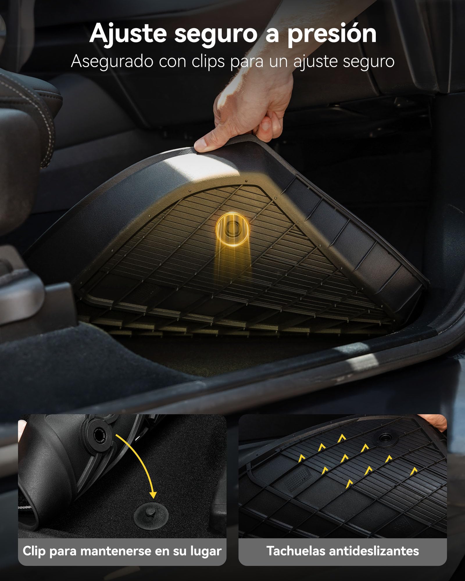 3W Alfombrillas 7 Piezas para Tesla Model Y Standard 2026, Incluyendo Alfombrilla de Maletero en Material Thorex™ Premium, Aptas para Todas Las Estaciones, Antideslizantes e Impermeables