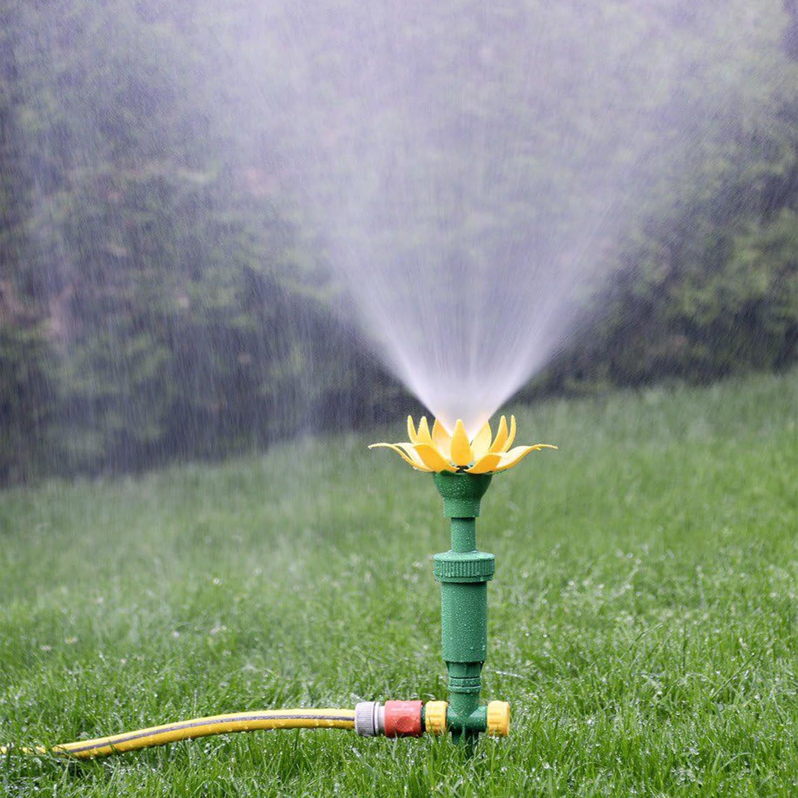 Photo 1 of 360° Tulip Sprinkler, Flower Garden Sprinkler for Small Area, Irrigation Sprinkler for Yard, Funny Lawn Water sprikes, Outdoor Garden sprinklers Flower, Green, one Set with Hose Adapter