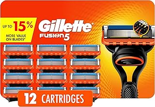 Gillette Fusion5 Men's Razor Blade Refills, 12 Refills