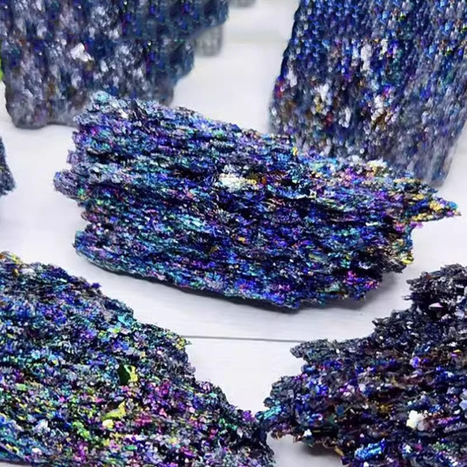 Rainbow Mineral Rough Raw Naturel Flashy Irisé, Spécimen de Roche Moissanite pour Collection Pierres Précieuses de Guérison en Cristal Métaphysique Gemmes pour Culbuté Poli,1000G