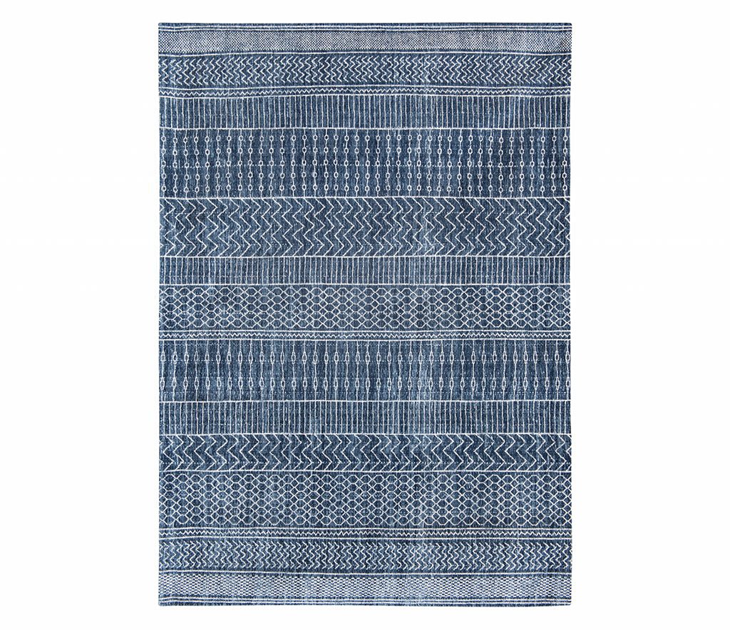 Louis de Poortere Rug, Cotton, Blue, 200x140 cm