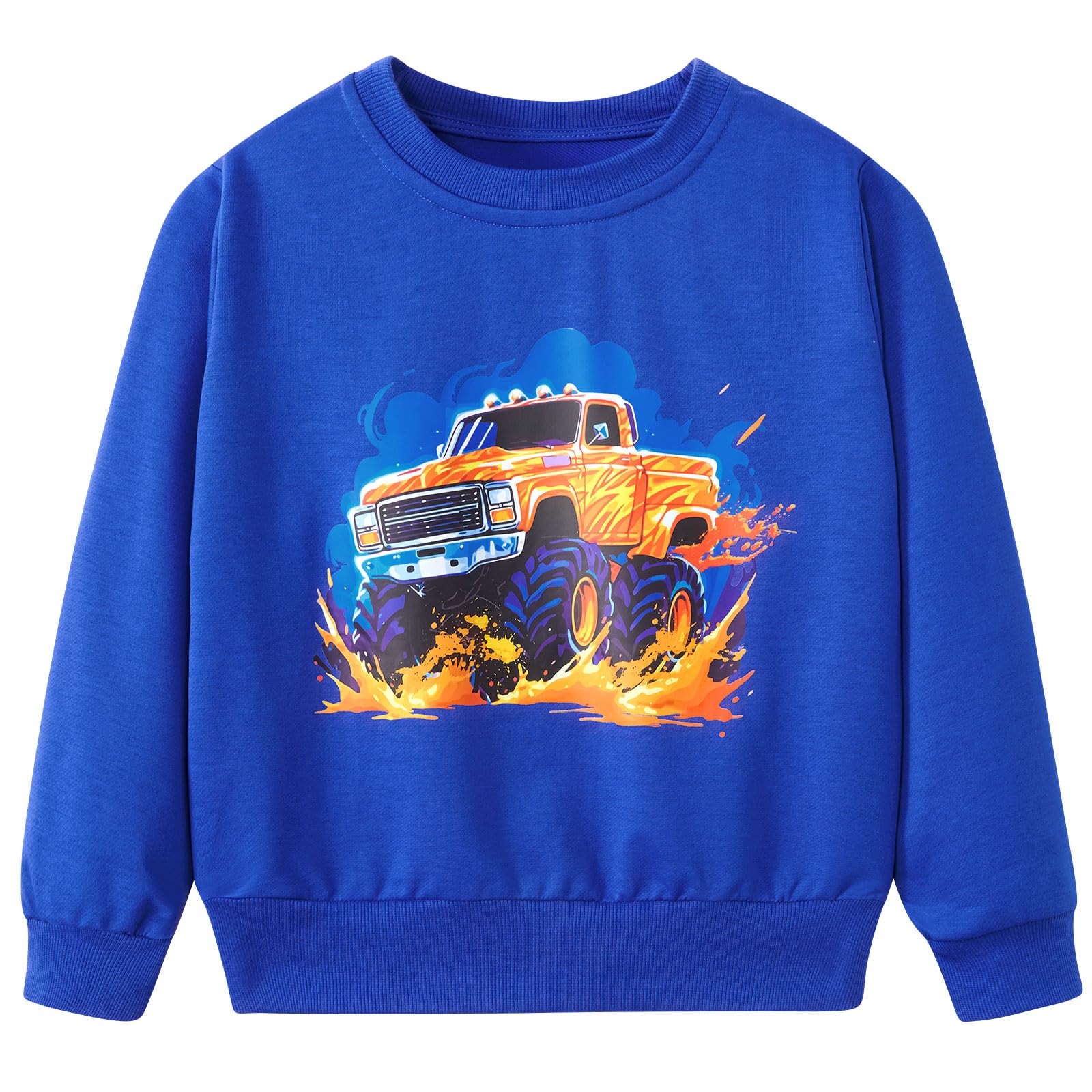 Funnycokid Boys Sweatshirts Toddler Long Sleeve Pullover Crewneck Tops 2-6Y