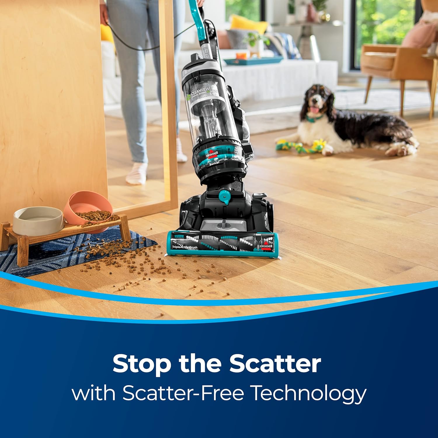 Bissell CleanView Swivel Rewind Pet Reach Vacuum Cleaner, with Quick Release Wand, Swivel Steering and Automatic Cord Rewind, 3197A,Black