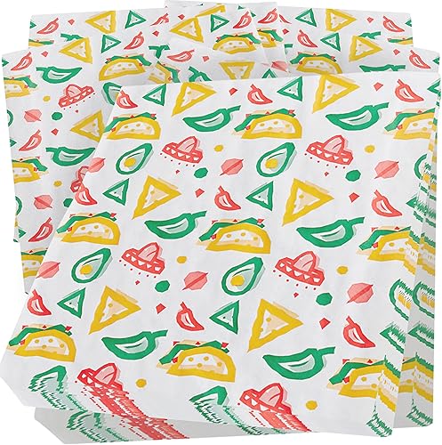 Divertido, Fiesta Style papel de delicatessen de 12 pulgadas, 50 unidades a prueba de grasa, apto para microondas, tejido mexicano ideal para