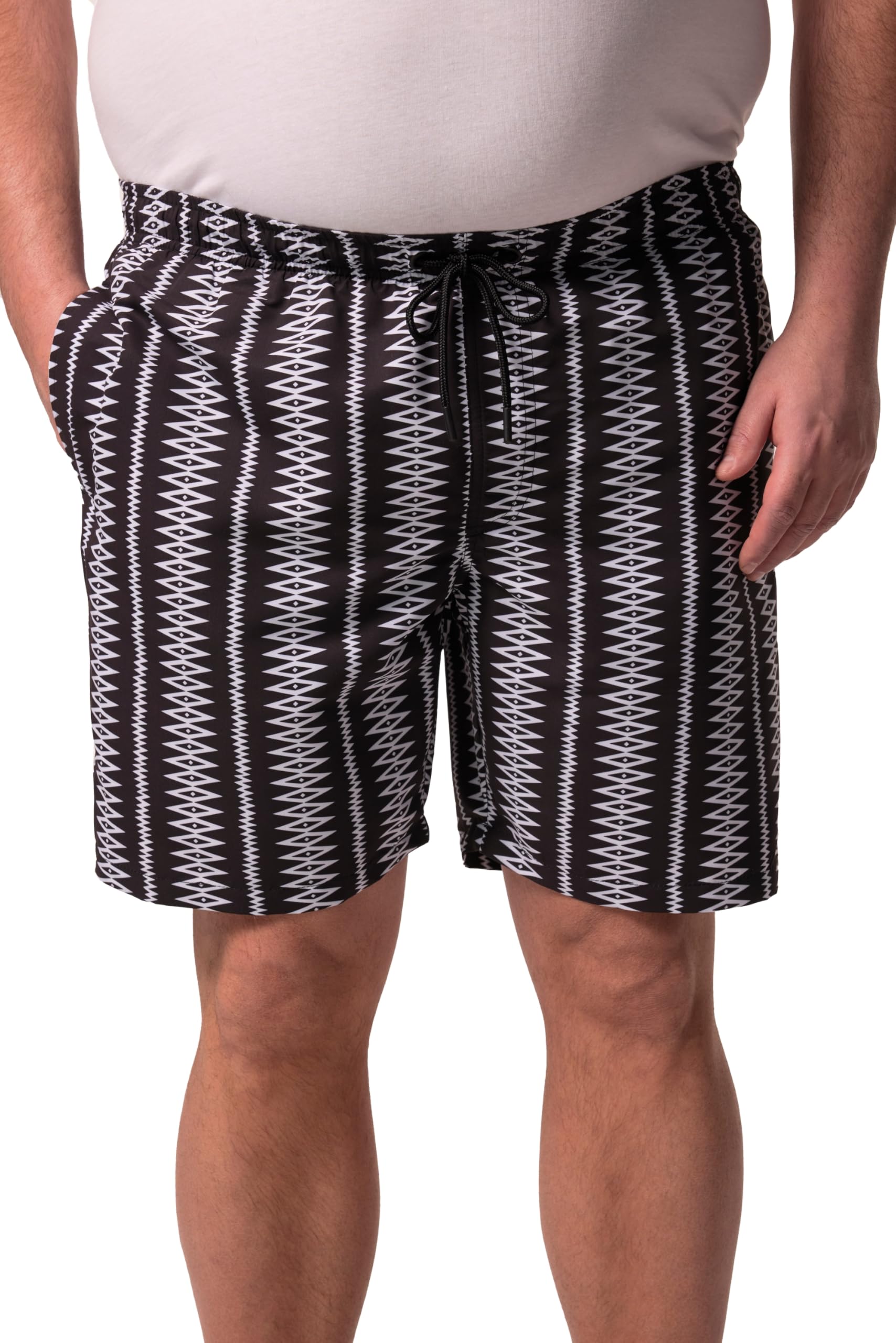 Men Plus Herren große Größen Übergrößen Menswear L-8XL Badeshorts, Bauchfit, Alloverprint, Elastikbund 840646
