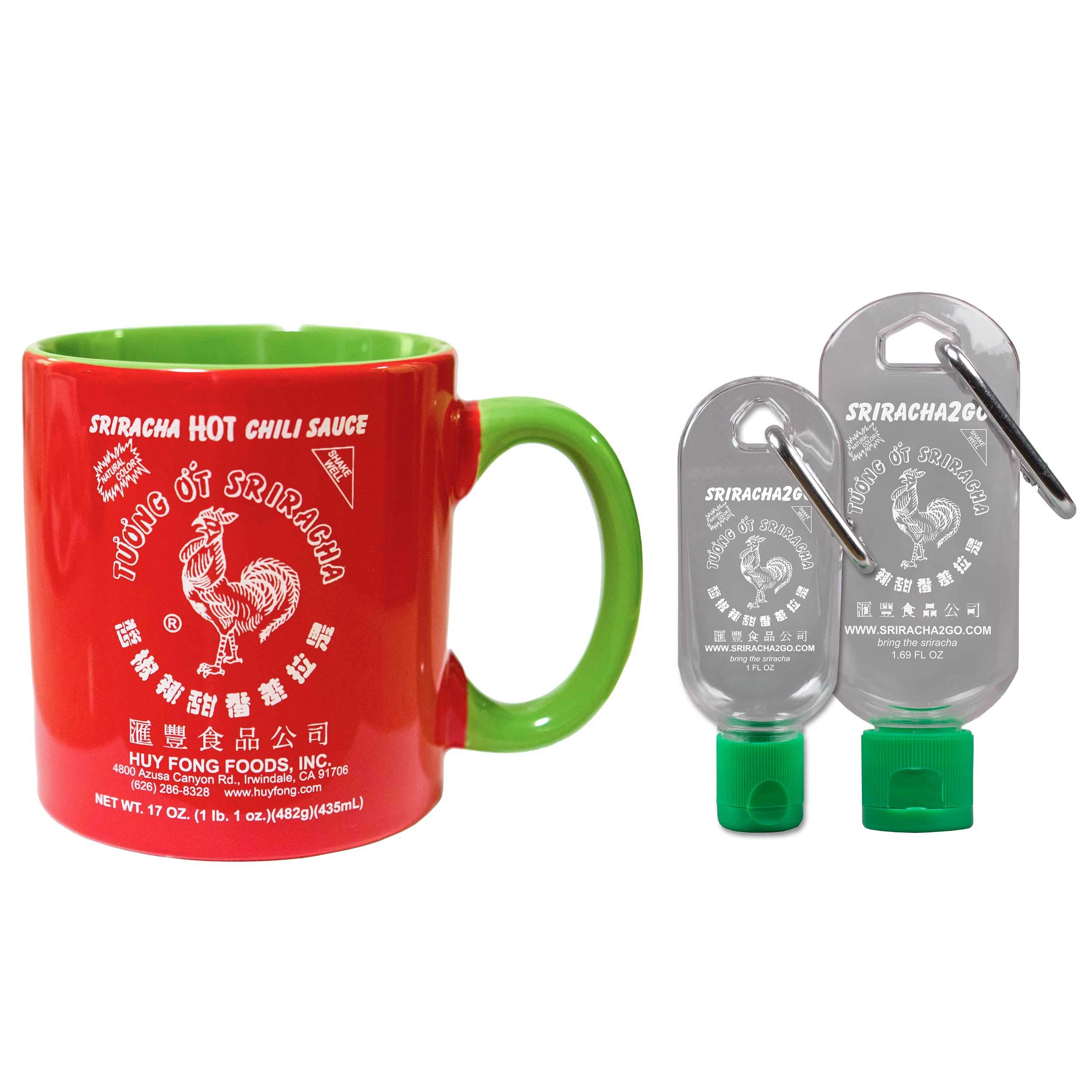 Sriracha2Go Bundle - Sriracha Mug + 2 Sriracha Keychains