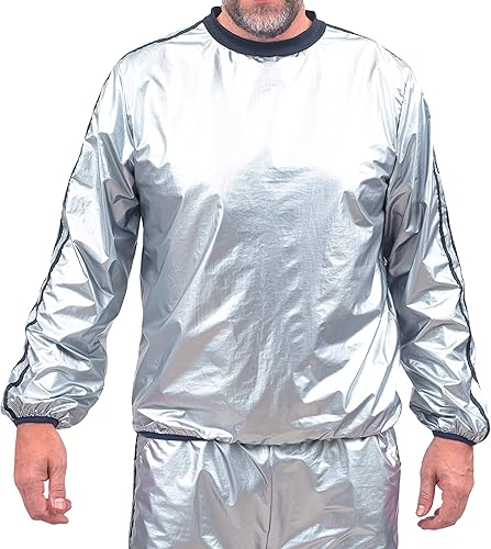 Vista 3 de Todd & Margo - Conjunto de disfraz de lujo con camiseta de entrenamiento y pantalones plateados brillantes para Halloween y cosplay