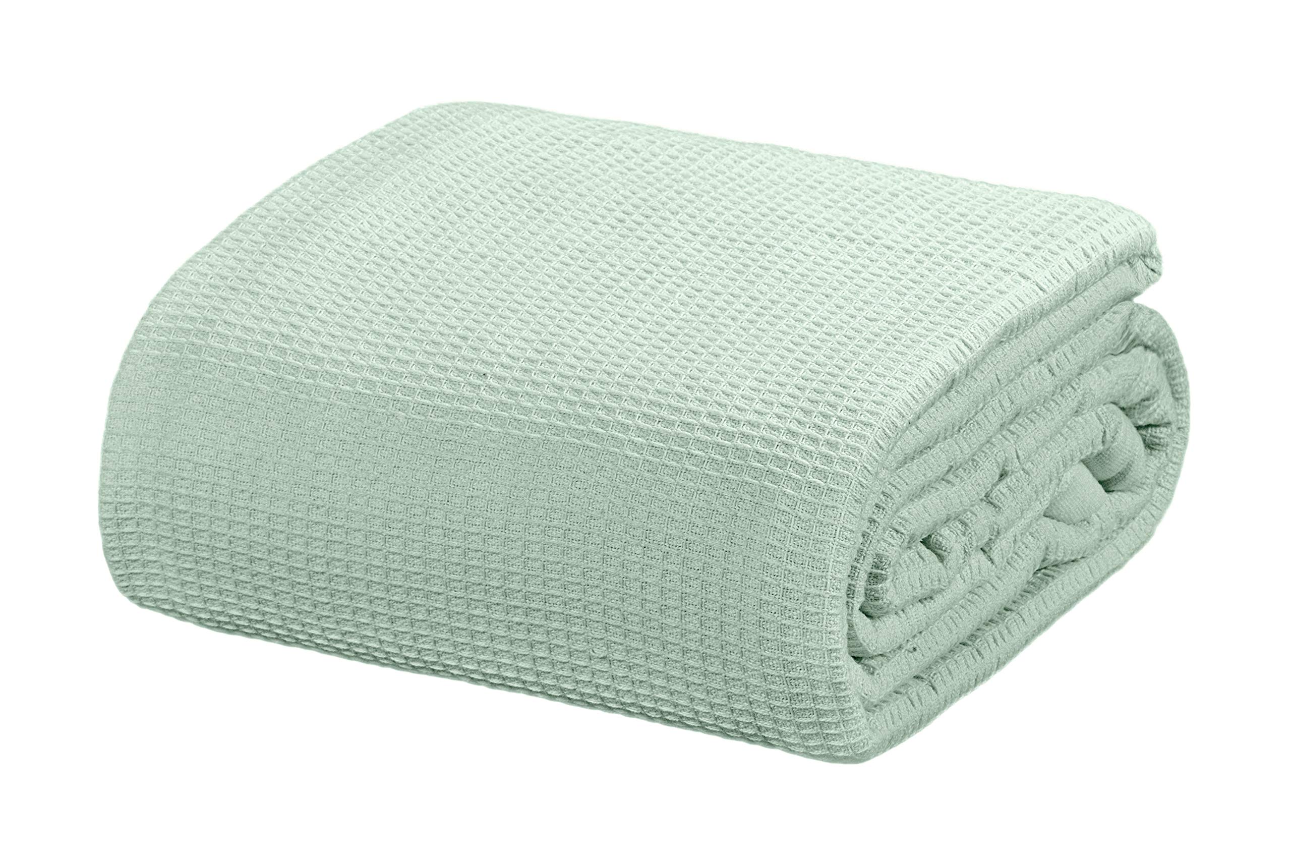 Amazon.com: Crover All Season Waffle Premium Thermal Blanket King Size  108x90 Durable Soft Cozy Breathable Weave Design 100% Cotton, Misty Green  : Home u0026 Kitchen