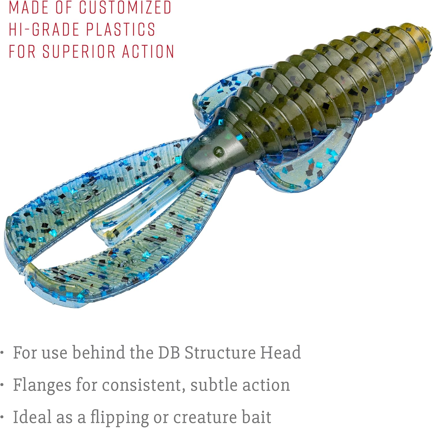 Strike King Rage Bug Fishing Lure, Soft Plastic Grub, Unique Design, Subtle Action