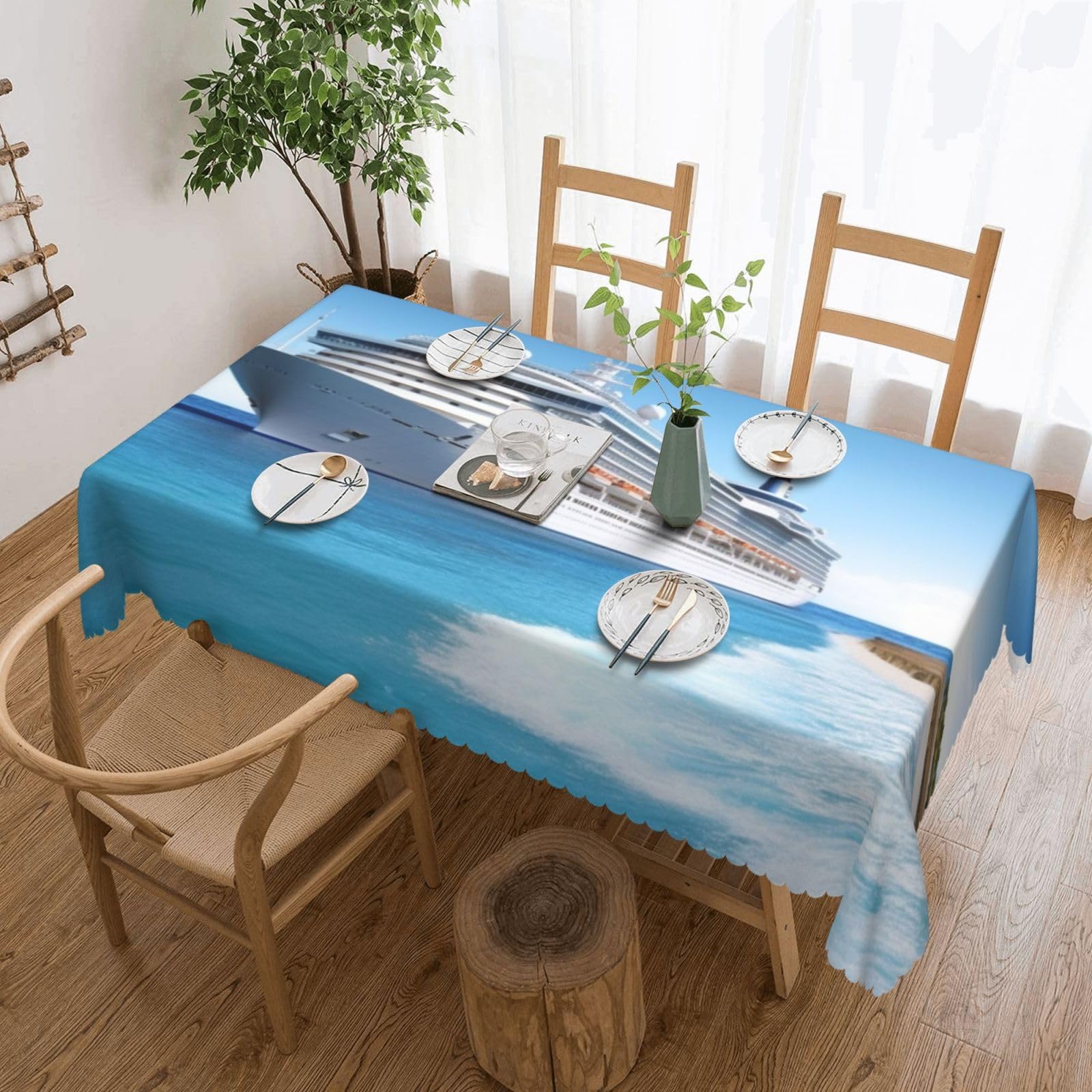 Nappe de table rectangulaire lavable qui protège des taches et déversements de repas