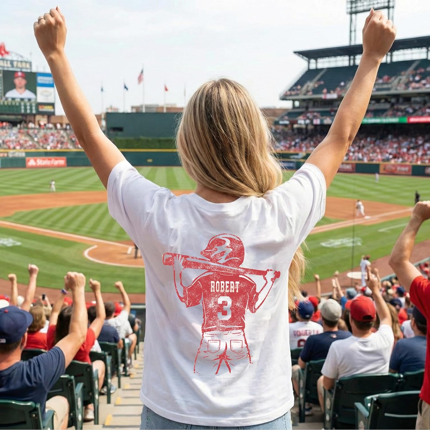 NAZENTI Personalized Baseball Mama Shirt with Kids Name and Jersey Number, Baseball Shirts for Women, Baseball Clothes - Image 2